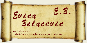 Evica Belaćević vizit kartica
